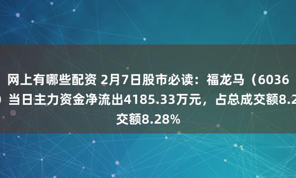 网上有哪些配资 2月7日股市必读：福龙马（603686）当日主力资金净流出4185.33万元，占总成交额8.28%