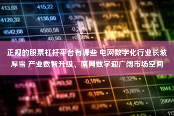 正规的股票杠杆平台有哪些 电网数字化行业长坡厚雪 产业数智升级、南网数字迎广阔市场空间